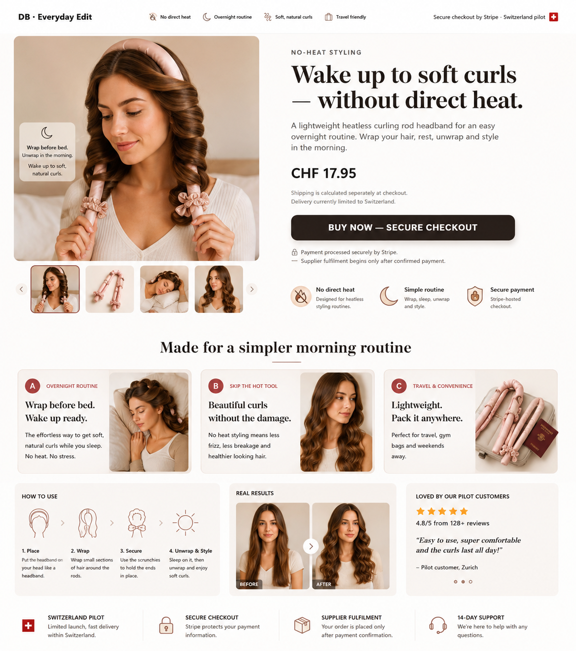 Heatless curling rod styling campaign visual